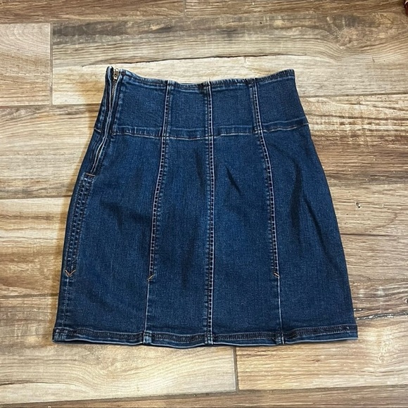 Free People Holding Onto A Dream Denim Mini Skirt - Picture 3 of 4